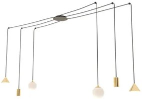 Lampadario a sospensione FUJI 6 Gold