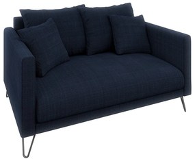 Divano blu scuro con rivestimento in ciniglia 140 cm Freya – Ropez