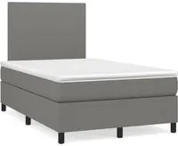 Letto a Molle Materasso e LED Grigio Scuro 120x190cm in Tessuto 3270184