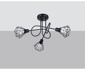 Sollux SL.1109 - Lampadario a stelo ARTEMIS 3xE14/40W/230V nero