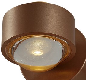 Lampada da parete di design bronzo scuro con LED IP44 - Lens