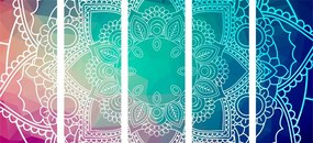 Quadri 5 pezzi – Mandala pastello