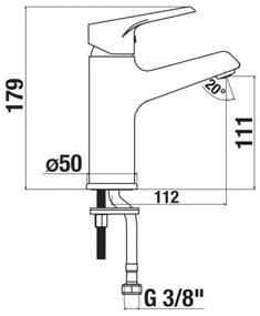 JIKA H3111W10049101 - Rubinetto lavabo CUBE 17,9 cm cromo lucido