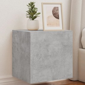 Mobile Tv A Parete Con Luci Led Grigio Cemento 40,5x35x40 Cm /