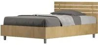 Letto 1 Piazza e Mezzo 120x190 cm con Rete e Contenitore Ankel Testata Doghe Dritta Quercia