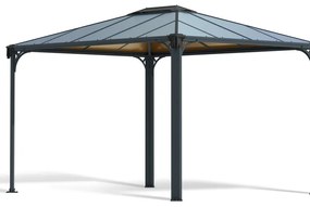 Pergolato e pergola Martinique in alluminio struttura grigio L 294 x P 359.8 x H 310 cm