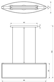 Lampadario a sospensione con filo KAGA 3xE27/60W/230V nero/oro