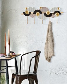 Appendiabiti da parete in oro e nero Art - Mauro Ferretti