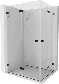 Mexen Lunar-F Duo cabina doccia pieghevole 100 x 80 cm, trasparente, nero - 836-100L-080P-70-00