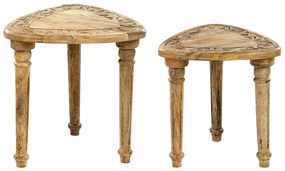 Set di 2 tavolini legno di mango chiaro SAORA Beliani