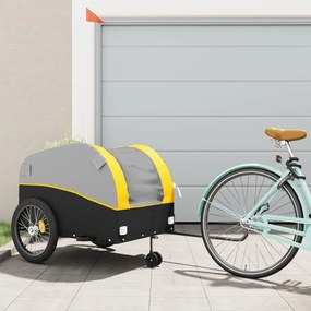 Rimorchio Da Bici Nero E Giallo 45 Kg İn Ferro /