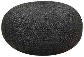 Pouf iuta intrecciata nero ⌀ 50 cm TIFELT Beliani