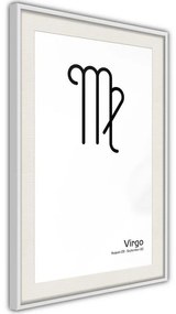 Poster  Zodiac: Virgo II  Cornice Quadri Cornice nera con pass-partout, Larghezza x Altezza Home decor 30x45