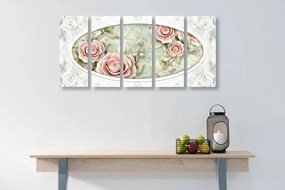 Quadri 5 pezzi – Rose di pietra