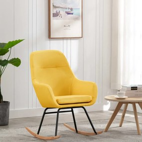 Sedia A Dondolo Giallo Senape İn Tessuto /