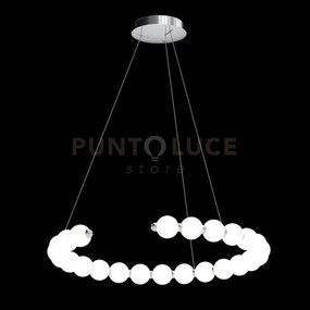 Lampada a sospensione perla, cromo, 24 sfere, led 48 watt, lumen 40...