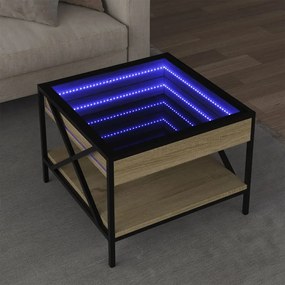Tavolino Da Salotto Con Led Infinity Rovere Sonoma 50x50x38 Cm /
