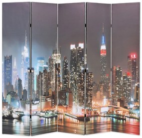 Paravento pieghevole 200x170 cm stampa new york di notte