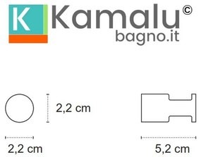 Kamalu - appendiabiti bagno singolo in acciaio inox finitura bianca opaca | mira-b