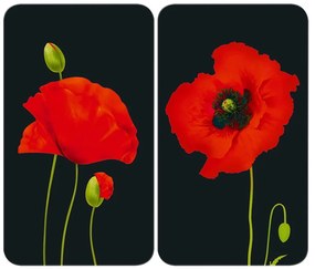 Set di 2 coperchi per stufe in vetro temperato 52x30 cm Poppy - Maximex