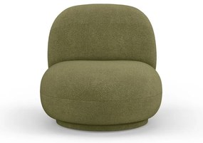 Poltrona in tessuto bouclé verde Chuck - Micadoni Home