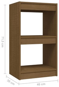 Libreria Marrone Miele 40x30x71,5 cm in Legno Massello di Pino