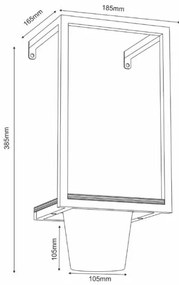 Vaso da fiori da parete 38x18 cm nero