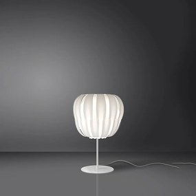 Lampada Da Tavolo Moderna Con Base 1 Luce Queen In Polilux Bianco Made In Italy