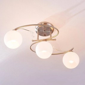 Plafoniera soffitto Svean Lindby, dimmerabile, Alluminio / Grigio / Zincato, Soggiorno / Sala da pranzo, Vetro, Moderno, Plafoniera