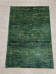 Loribaft Tappeto persiano 60x90 Verde (Iran) Annodato A Mano