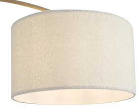 Lampada ad arco moderna beige con paralume in tessuto teddy - Vinossa