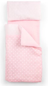 Culla per bambole in legno con materasso, coperta e cuscino