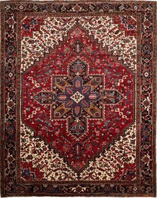 Heriz Tappeto 260x330 Rosso (Iran) Annodato A Mano