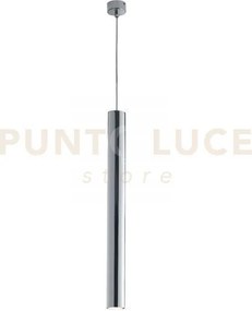 Lampadario a sospensione fluke tonda cromo 1 luce attacco gu10 5,5x...