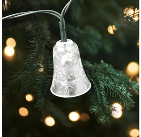 Catena luminosa LED natalizia per esterni a batteria (2xAA), 20 LED, 2,2 m, IP44, campanelle multicolore