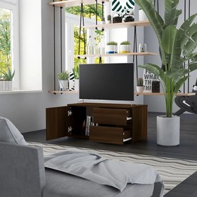 Mobile porta tv rovere marrone 80x34x36 cm in legno multistrato