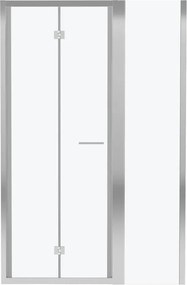 Fisso in linea Record L 40 x H 195cm, Sp. 6 mm vetro smerigliato profilo silver