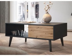 Tavolino WILLOW 46x104 cm nero/marrone