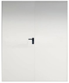 Porta doppia tagliafuoco a battente EI2CE 120 in acciaio verniciato colore avorio, L 160 x H 215 cm, apertura reversibile