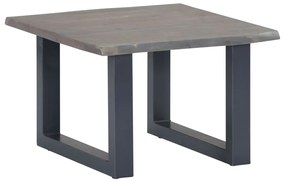Tavolino Da Salotto Con Bordi Vivi 60x60x40 Cm Massello Acacia /