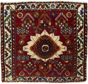 Shiraz Tappeto 60 x 60 Rosso (Iran) Annodato A Mano
