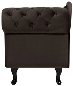 Chaise longue destra in velluto marrone NIMES Beliani