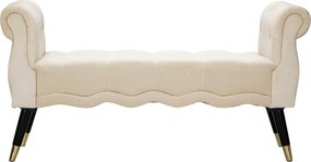 Panchina color crema con rivestimento in velluto Paris – Mauro Ferretti