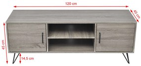 Mobile porta tv 120x40x45 cm grigio