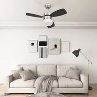 Ventilatore Soffitto con Luce e Telecomando 76 cm Marrone Scuro cod mxl 52941