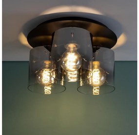 Brilliant - Plafoniera BETH 3xE27/60W/230V Ø 37 cm nero/fumé