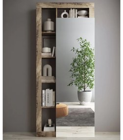 Mobile ingresso appendiabiti con specchio 91 x 209 Bianco lucido e Pero - Brema