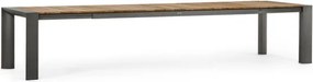 Tavolo Da Esterno In Alluminio Piano In Teak Allungabile 110x253/384 Cm Cameron Antracite Bizzotto
