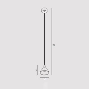 Sospensione Contemporanea Cony Metallo Oro Rosato Led 7W