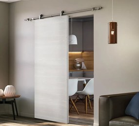 Porta scorrevole reversibile Honey in mdf bianco, L 93 x H 212 cm, con binario Toledo